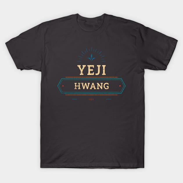 ITZY Hwang Yeji retro grunge typography T-Shirt by Oricca